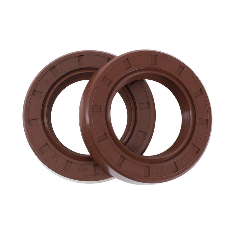 HEROFFIX Universal Oil Seal TC Seal Ring Rotary Shaft Seal 35x56x12mm High Pressure FKM Rubber Brown 2 Pcs - Image 1